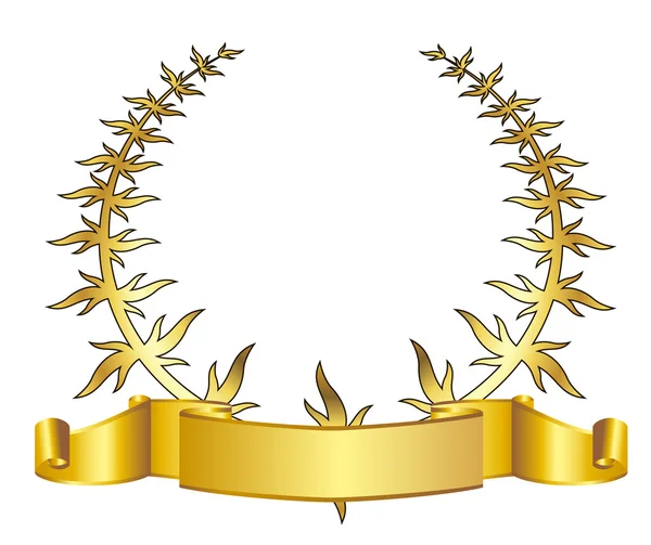 Corona de laurel de oro — Vector de stock