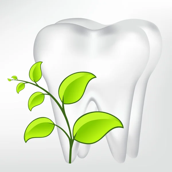 Dente da denti con foglie. illustrazione della maglia vettoriale — Vettoriale Stock