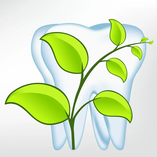 Toothtooth with leaves. vector mesh illustration — Stock Vector