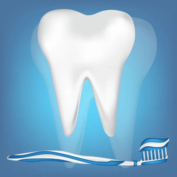 Dent, brosse à dents. illustration de maille — Image vectorielle