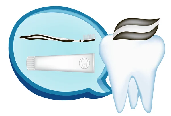 Diş, diş fırçası, diş macunu. illüstrasyon kafes — Stok Vektör