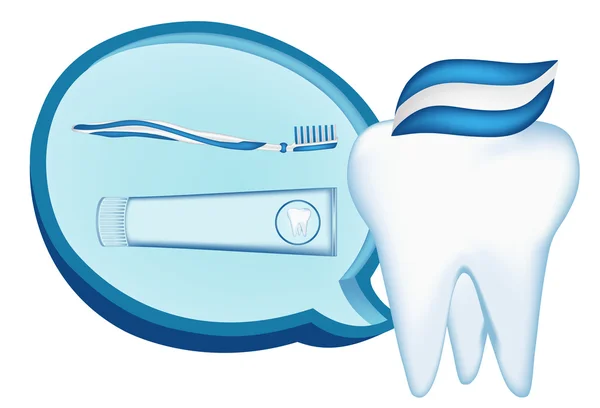 Denti, spazzolino, dentifricio. illustrazione della maglia — Vettoriale Stock