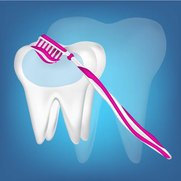 Dent, brosse à dents. illustration de maille — Image vectorielle