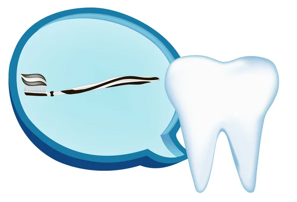 Dent, brosse à dents. illustration de maille — Image vectorielle