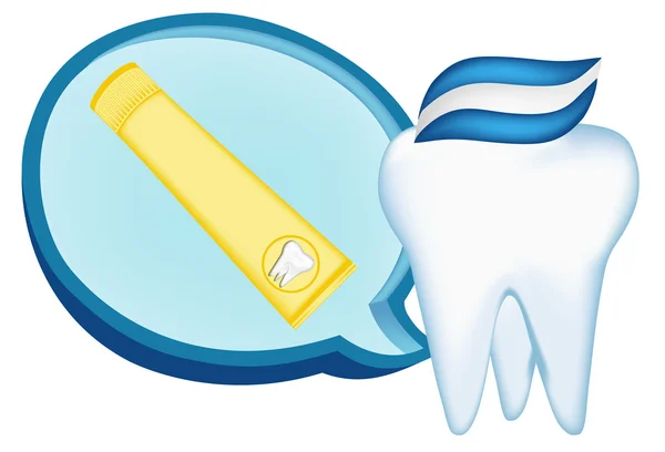 Зуб, зубная паста. сетчатая иллюстрация — стоковый вектор