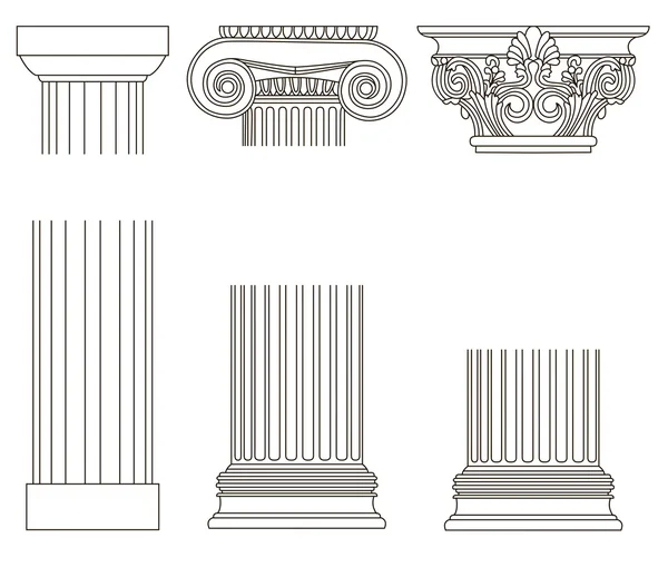 Old-style greece column. eps10 vector illustration — Stock Vector