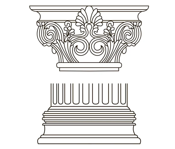 Coluna grega à moda antiga. eps10 ilustração vetorial —  Vetores de Stock