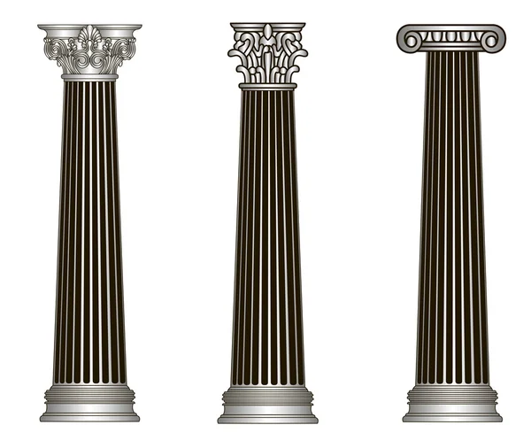 Old-style greece column. eps10 vector illustration — Stock Vector