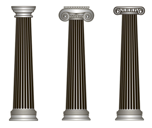 Старая греческая колонна. Векторная иллюстрация eps10
