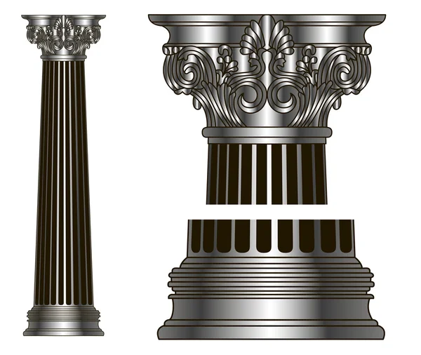 Old-style greece column. eps10 vector illustration — Stock Vector