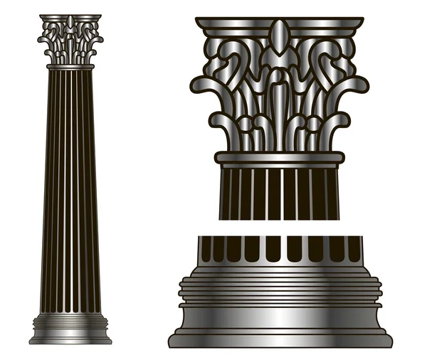 Old-style greece column. eps10 vector illustration — Stock Vector