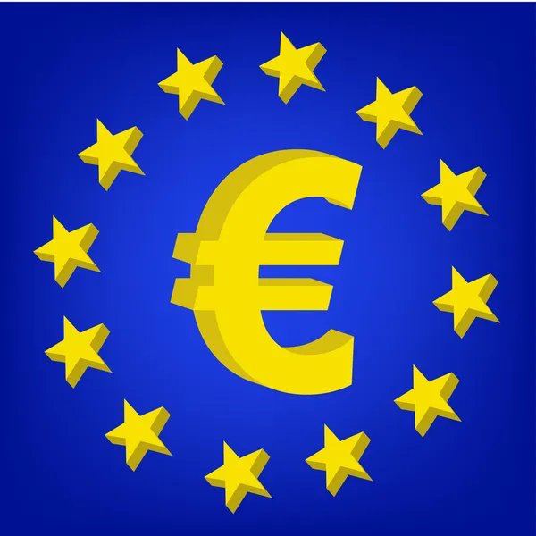 Sierlijke-stijl Griekenland kolom met populaire valuta teken euro. eps10 vectorillustratie — Stockvector