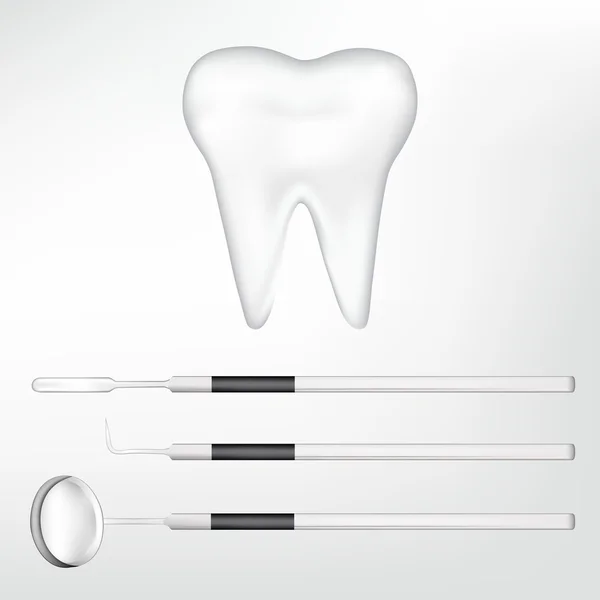 Elementos de diseño de dientes y herramientas dentales. ilustración vectorial eps10 — Vector de stock