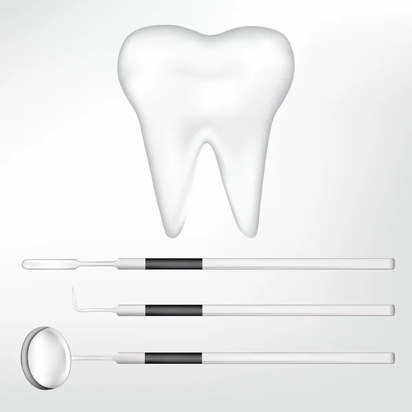 Elementos de diseño de dientes y herramientas dentales. ilustración vectorial eps10 — Vector de stock