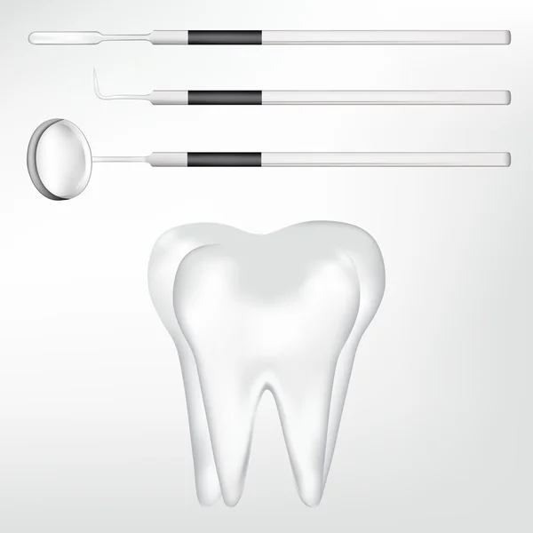 Elementos de diseño de dientes y herramientas dentales. ilustración vectorial eps10 — Vector de stock