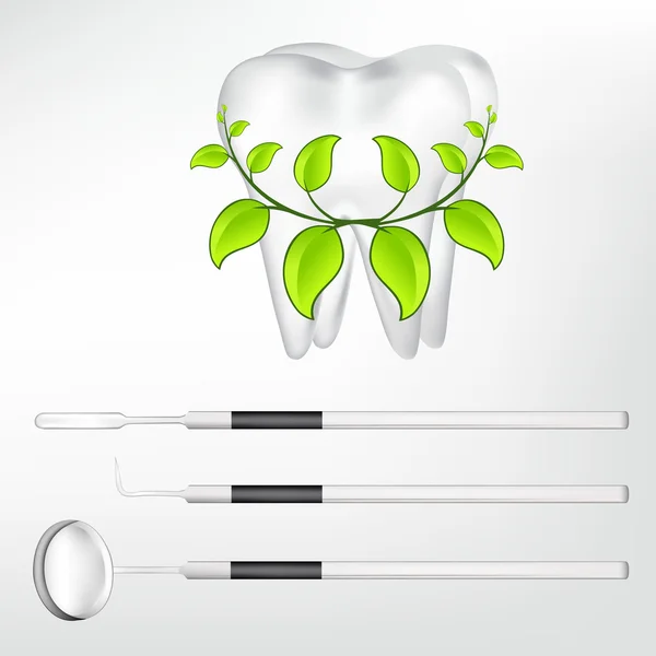 Dente e ferramentas dentárias elementos de design. eps10 ilustração vetorial — Vetor de Stock