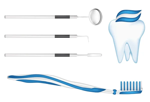 Dente e ferramentas dentárias elementos de design. eps10 ilustração vetorial — Vetor de Stock