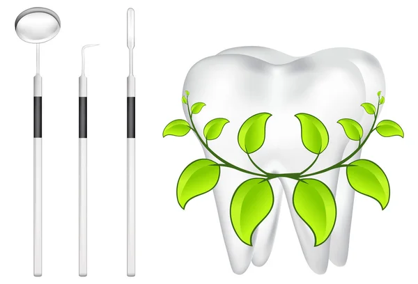 Elementos de diseño de dientes y herramientas dentales. ilustración vectorial eps10 — Archivo Imágenes Vectoriales