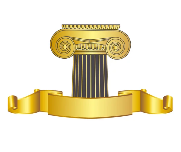 Régi stílusú Görögország oszlop és arany babér wreathgold babérkoszorút. eps10 vektoros illusztráció — Stock Vector