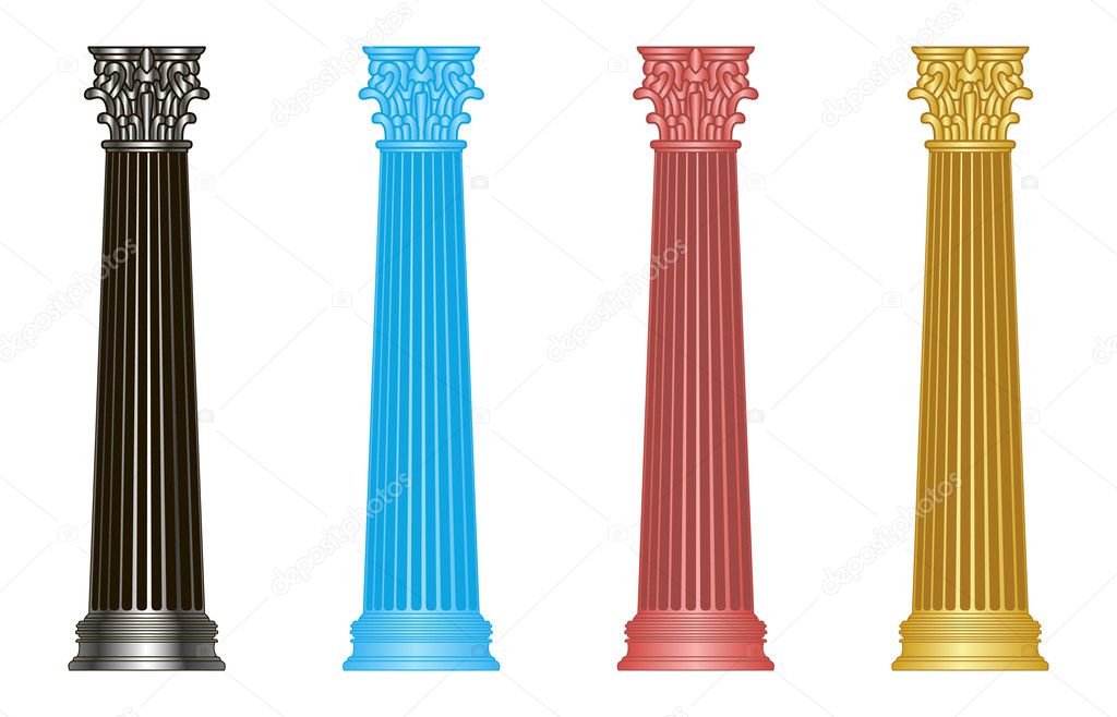 Old-style greece column. eps10 vector illustration