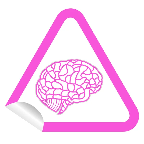 Modello di cervello sul pulsante web icona adesivo. Illustrazione EPS10 — Vettoriale Stock