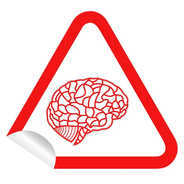 Modello di cervello sul pulsante web icona adesivo. Illustrazione EPS10 — Vettoriale Stock