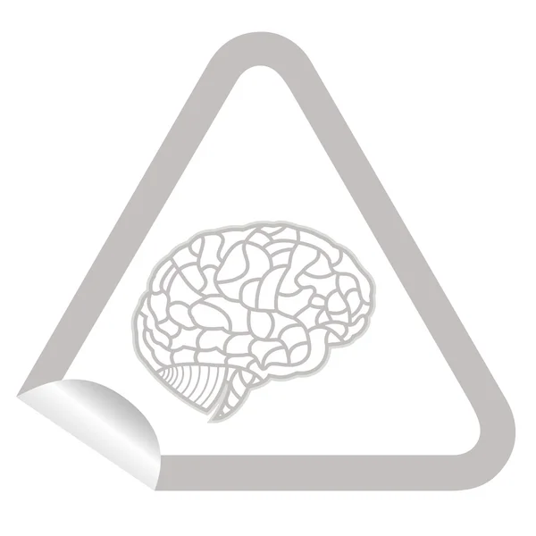 Modello di cervello sul pulsante web icona adesivo. Illustrazione EPS10 — Vettoriale Stock