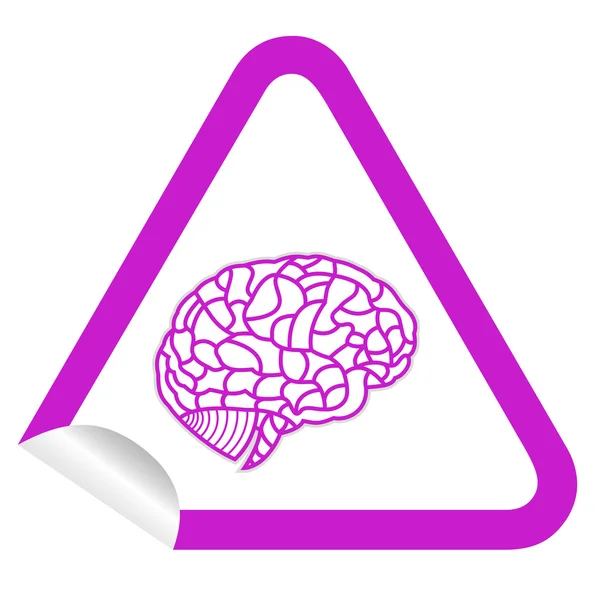 Modello di cervello sul pulsante web icona adesivo. Illustrazione EPS10 — Vettoriale Stock