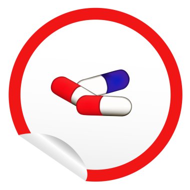 etiket simgesi web düğmesi hap ile. eps10 örnek