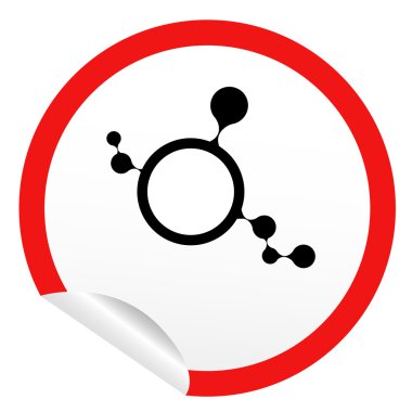 etiket simgesi web düğme dna molekül yapısı ile çizin. eps10 örnek