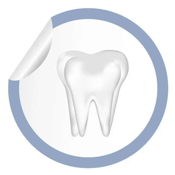 Adesivo icona pulsante web con dente. Illustrazione EPS10 — Vettoriale Stock