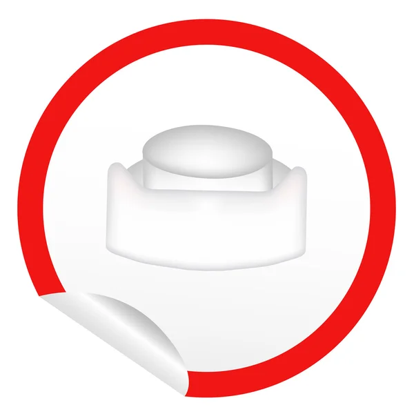 Sticker-Symbol Web-Taste mit Schwesternmütze. eps10 Abbildung — Stockvektor