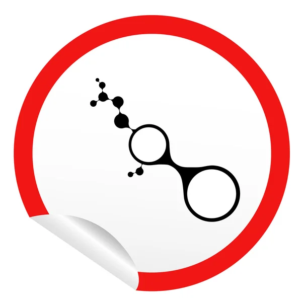 Etiqueta icono botón web con la estructura de la molécula de ADN dibujar. Ilustración EPS10 — Archivo Imágenes Vectoriales