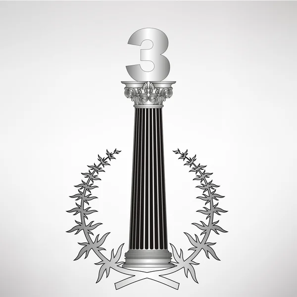 Grecia colonna, corona di alloro e numero. eps10 illustrazione vettoriale — Vettoriale Stock