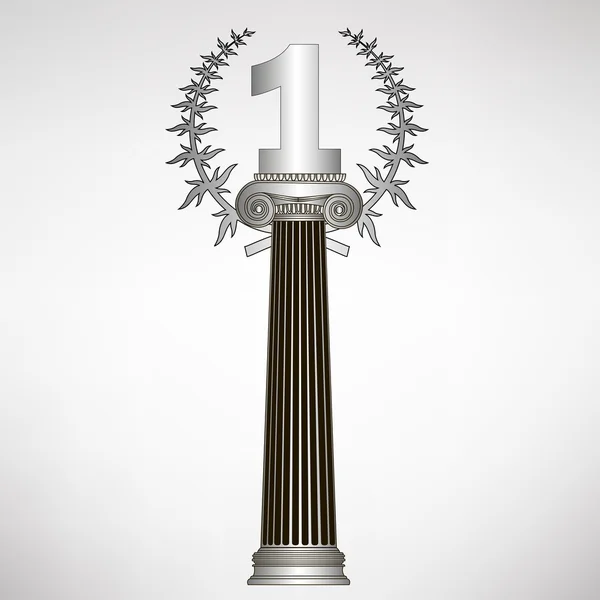 Grèce colonne, couronne de laurier et nombre. illustration vectorielle eps10 — Image vectorielle