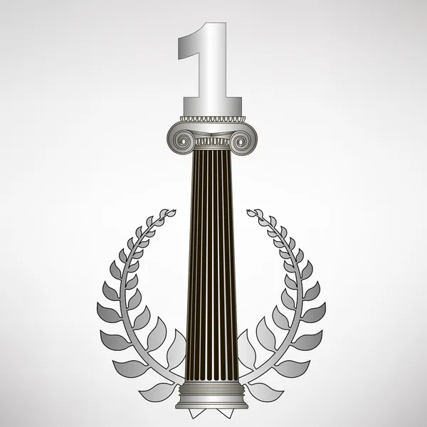 Columna de Grecia, corona de laurel y número. ilustración vectorial eps10 — Archivo Imágenes Vectoriales