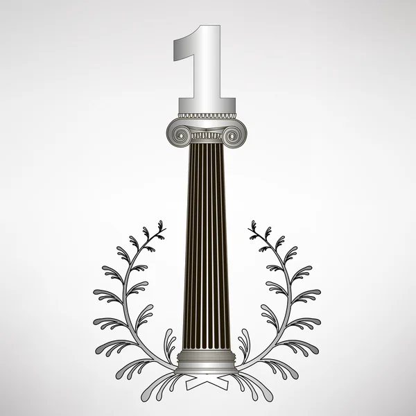 Greece column, laurel wreath and number. eps10 vector illustration — Stock Vector