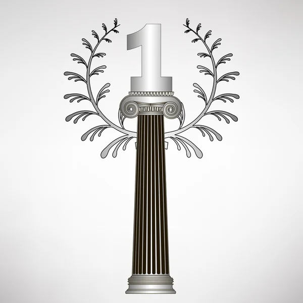 Grèce colonne, couronne de laurier et nombre. illustration vectorielle eps10 — Image vectorielle