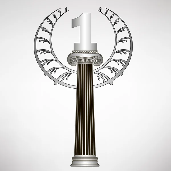 Grèce colonne, couronne de laurier et nombre. illustration vectorielle eps10 — Image vectorielle