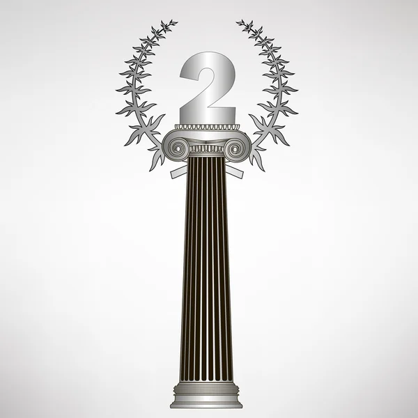 Greece column, laurel wreath and number. eps10 vector illustration — Stock Vector