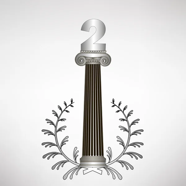 Greece column, laurel wreath and number. eps10 vector illustration — Stock Vector