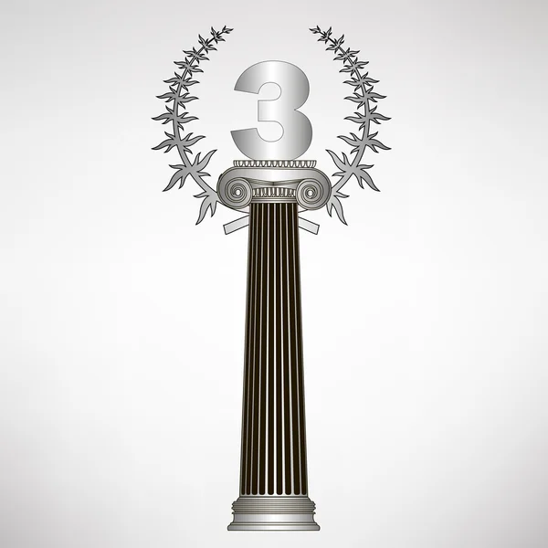 Greece column, laurel wreath and number. eps10 vector illustration — Stock Vector