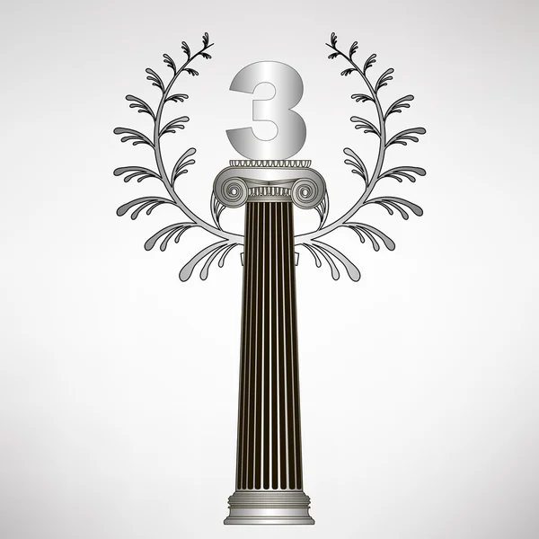 Greece column, laurel wreath and number. eps10 vector illustration — Stock Vector