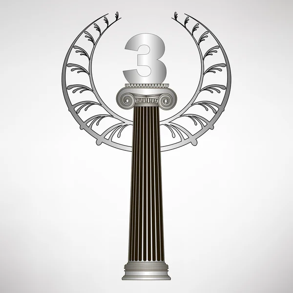 Greece column, laurel wreath and number. eps10 vector illustration — Stock Vector