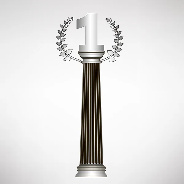 Greece column, laurel wreath and number. eps10 vector illustration — Stock Vector