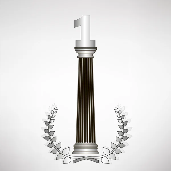 Grèce colonne, couronne de laurier et nombre. illustration vectorielle eps10 — Image vectorielle