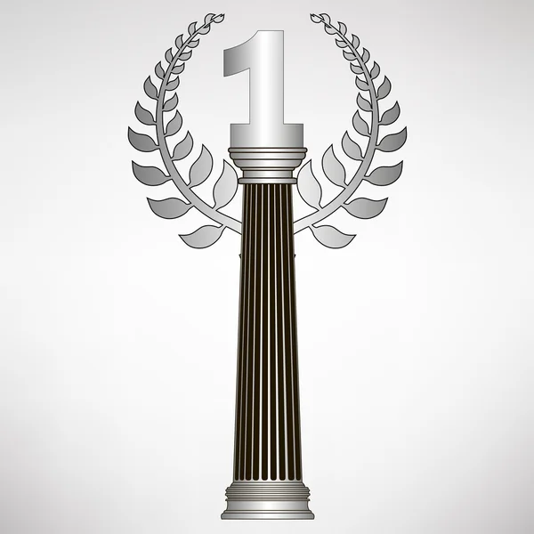 Columna de Grecia, corona de laurel y número. ilustración vectorial eps10 — Vector de stock