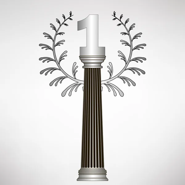 Greece column, laurel wreath and number. eps10 vector illustration — Stock Vector