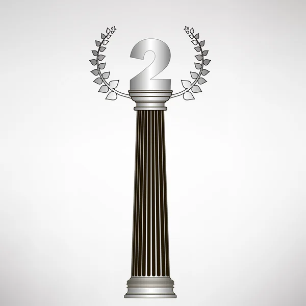 Greece column, laurel wreath and number. eps10 vector illustration — Stock Vector