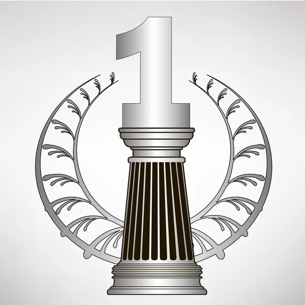 Greece column, laurel wreath and number. eps10 vector illustration — Stock Vector